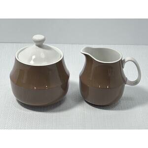 VTG MCM Japan Ceramic Guild Esperanto H899 Brown Sugar Bowl & Creamer‎ Pitcher